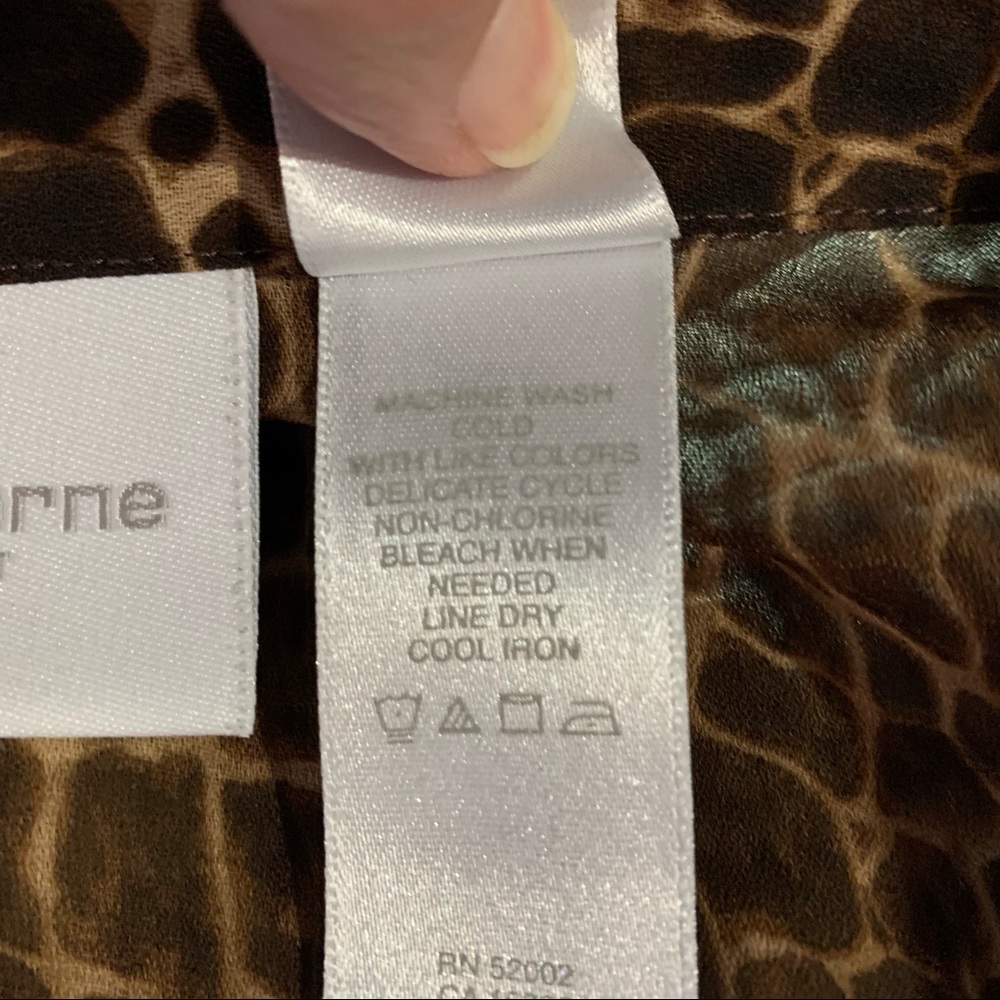 Liz Claiborne Blouse Animal Print Long Sleeve Size XL - Picture 9 of 12